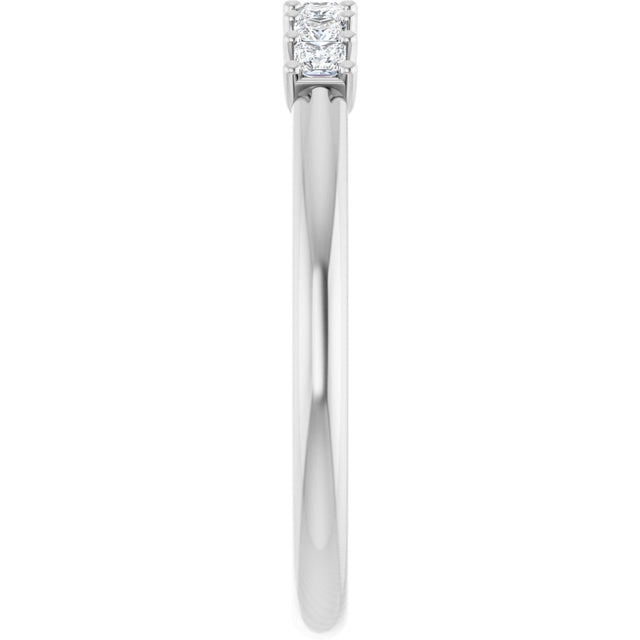 Platinum Square Natural Diamond U-Prong Seven-Stone Anniversary Band – 1/6–5/8 CTW - view 4