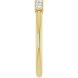 14K Gold Square Natural Diamond U-Prong Seven-Stone Anniversary Band – 1/6–5/8 CTW - Yellow Gold - view 4