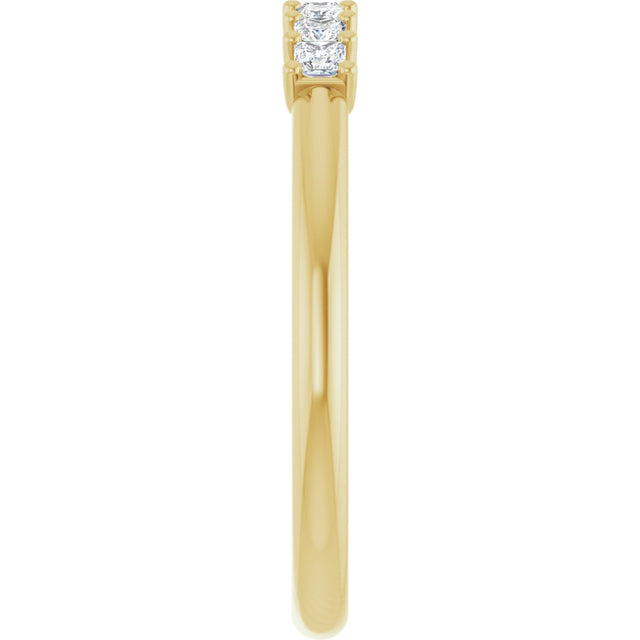 14K Gold Square Natural Diamond U-Prong Seven-Stone Anniversary Band – 1/6–5/8 CTW - Yellow Gold - view 4