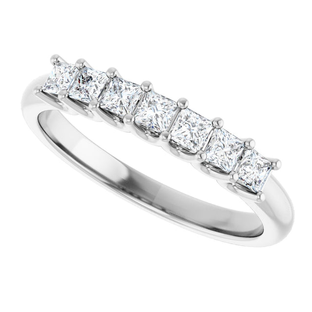 Platinum Square Lab-Grown Diamond U-Prong Seven-Stone Anniversary Band – 1/6–1 3/4 CTW - view 5