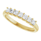 14K Gold Square Natural Diamond U-Prong Seven-Stone Anniversary Band – 1/6–5/8 CTW - Yellow Gold - view 5