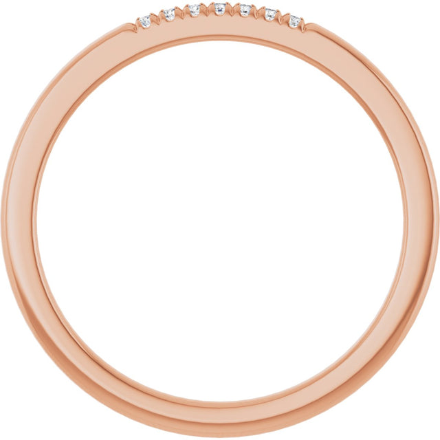 14K Gold Round Natural Diamond French-Set Seven-Stone Anniversary Band – .03–1/5 CTW - Rose Gold - view 2