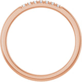 14K Gold Round Natural Diamond French-Set Seven-Stone Anniversary Band – .03–1/5 CTW - Rose Gold - view 2