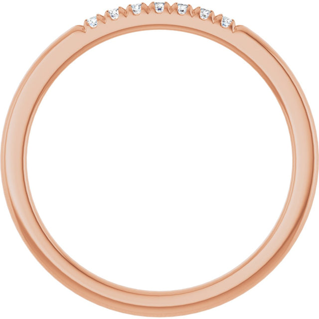 14K Gold Round Natural Diamond French-Set Seven-Stone Anniversary Band – .03–1/5 CTW - Rose Gold - view 2