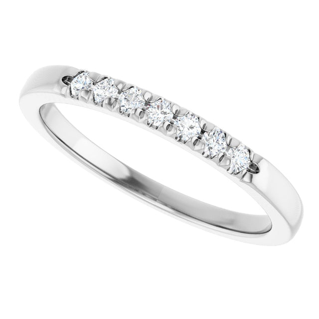 Platinum Round Lab-Grown Diamond French-Set Seven-Stone Anniversary Band – .03–1 1/8 CTW - view 5