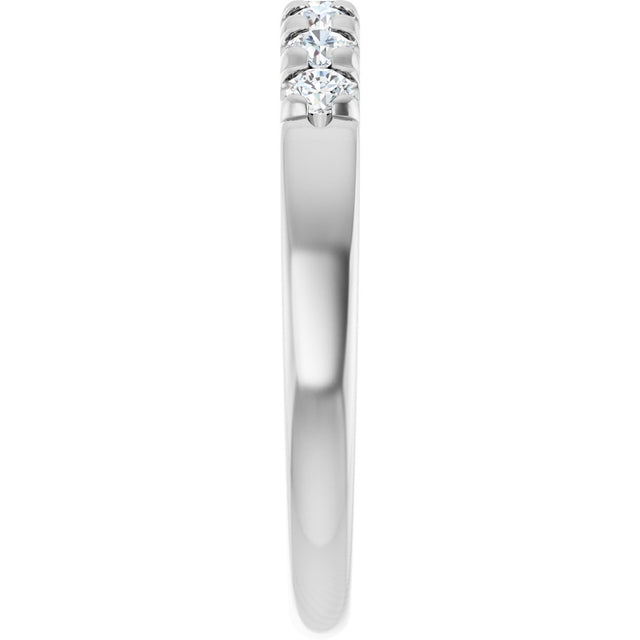 Platinum Round Lab-Grown Diamond French-Set Seven-Stone Anniversary Band – .03–1 1/8 CTW - view 4