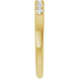 14K Gold Round Lab-Grown Diamond French-Set Seven-Stone Anniversary Band – 1/4–1 CTW - Yellow Gold - view 4