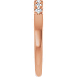 14K Gold Round Natural Diamond French-Set Seven-Stone Anniversary Band – 1/4–7/8 CTW - Rose Gold - view 4