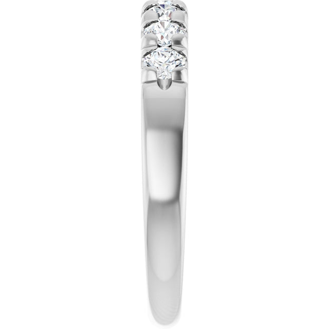 Platinum Round Lab-Grown Diamond French-Set Seven-Stone Anniversary Band – .03–1 1/8 CTW - view 4
