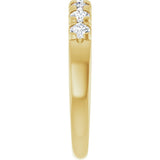 14K Gold Round Natural Diamond French-Set Seven-Stone Anniversary Band – 1/4–7/8 CTW - Yellow Gold - view 4