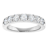 Platinum Round Natural Diamond French-Set Seven-Stone Anniversary Band – .03–1 CTW - view 3