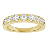 14K Gold Round Lab-Grown Diamond French-Set Seven-Stone Anniversary Band – 1 1/8 CTW - Yellow Gold - view 3