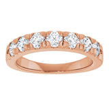 14K Gold Round Lab-Grown Diamond French-Set Seven-Stone Anniversary Band – 1 1/8 CTW - Rose Gold - view 3