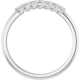 Platinum Round Lab-Grown Diamond U-Prong Seven-Stone Anniversary Band – 1.75 mm Stones - view 2