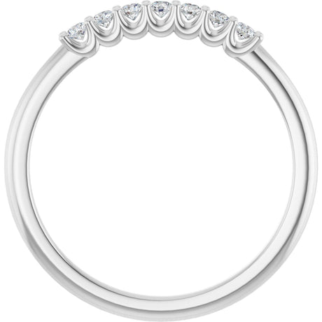 Platinum Round Lab-Grown Diamond U-Prong Seven-Stone Anniversary Band – 1.75 mm Stones - view 2