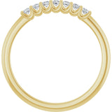 14K Gold Round Lab-Grown Diamond U-Prong Seven-Stone Anniversary Band – 1.75 mm Stones - Yellow Gold - view 2