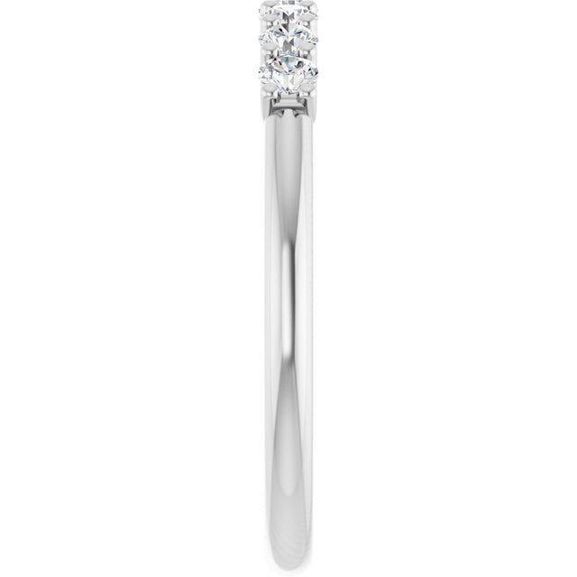 14K Gold Round Lab-Grown Diamond U-Prong Seven-Stone Anniversary Band – 2.25 mm Stones - White Gold - view 4
