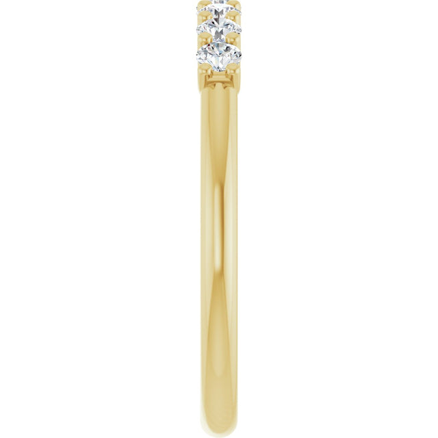 14K Gold Round Lab-Grown Diamond U-Prong Seven-Stone Anniversary Band – 2.25 mm Stones - Yellow Gold - view 4