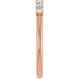14K Gold Round Lab-Grown Diamond U-Prong Seven-Stone Anniversary Band – 2.25 mm Stones - Rose Gold - view 4