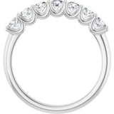 Platinum Round Lab-Grown Diamond U-Prong Seven-Stone Anniversary Band – 3 mm Stones - view 2