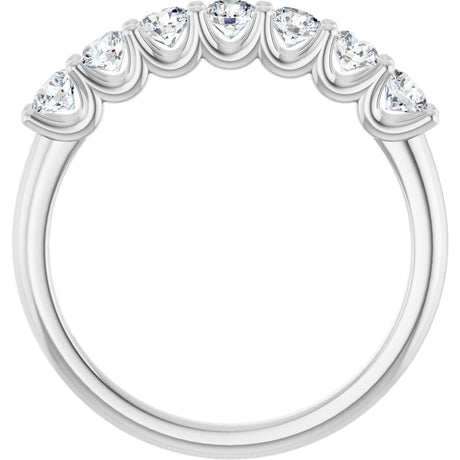 Platinum Round Lab-Grown Diamond U-Prong Seven-Stone Anniversary Band – 3 mm Stones - view 2