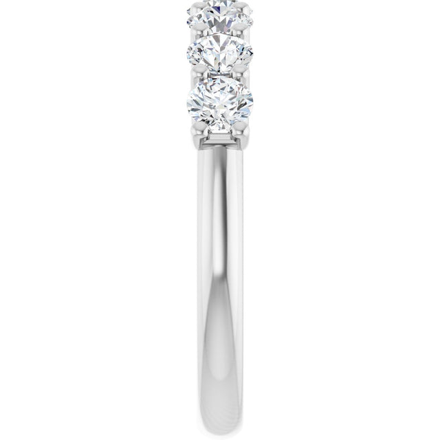 Platinum Round Lab-Grown Diamond U-Prong Seven-Stone Anniversary Band – 3.4 mm Stones - view 4