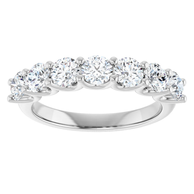 Platinum Round Lab-Grown Diamond U-Prong Seven-Stone Anniversary Band – 3.8 mm Stones - view 3
