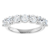 14K Gold Round Lab-Grown Diamond U-Prong Seven-Stone Anniversary Band – 3.8 mm Stones - White Gold - view 3
