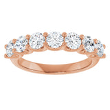 14K Gold Round Lab-Grown Diamond U-Prong Seven-Stone Anniversary Band – 3.8 mm Stones - Rose Gold - view 3