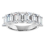 Platinum Emerald Natural Diamond U-Prong Seven-Stone Anniversary Band – 2 1/6–4 1/5 CTW - view 3