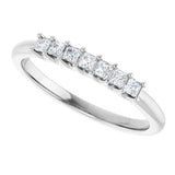 14K Gold Square Lab-Grown Diamond U-Prong Seven-Stone Anniversary Band – 1/6–7/8 CTW - White Gold - view 5
