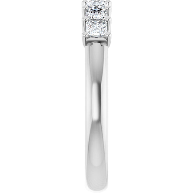 Platinum Square Lab-Grown Diamond U-Prong Seven-Stone Anniversary Band – 1/6–1 3/4 CTW - view 4