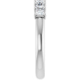 Platinum Square Natural Diamond U-Prong Seven-Stone Anniversary Band – 1/6–5/8 CTW - view 4