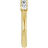 14K Gold Square Natural Diamond U-Prong Seven-Stone Anniversary Band – 1/6–5/8 CTW - Yellow Gold - view 4