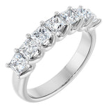 14K Gold Square Lab-Grown Diamond U-Prong Seven-Stone Anniversary Band – 1 1/6–1 3/4 CTW - White Gold