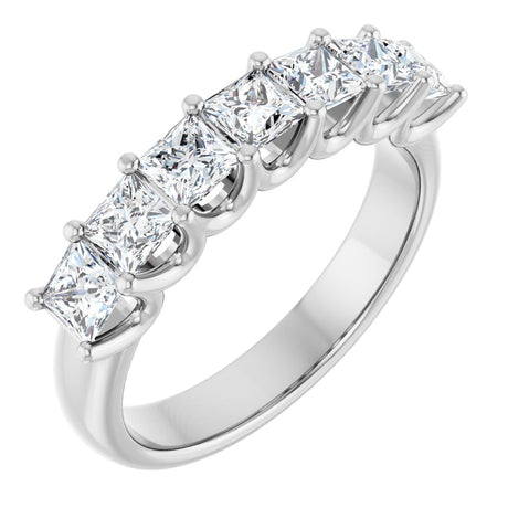 Platinum Square Lab-Grown Diamond U-Prong Seven-Stone Anniversary Band – 1/6–1 3/4 CTW