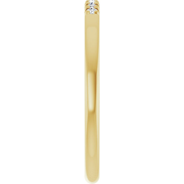 14K Gold Round Natural Diamond French-Set Seven-Stone Anniversary Band – .03–1/5 CTW - Yellow Gold - view 4