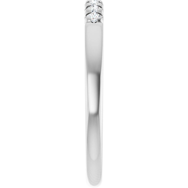 Platinum Round Lab-Grown Diamond French-Set Seven-Stone Anniversary Band – .03–1 1/8 CTW - view 4