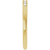 14K Gold Round Natural Diamond French-Set Seven-Stone Anniversary Band – .03–1/5 CTW - Yellow Gold - view 4