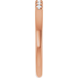 14K Gold Round Natural Diamond French-Set Seven-Stone Anniversary Band – .03–1/5 CTW - Rose Gold - view 4