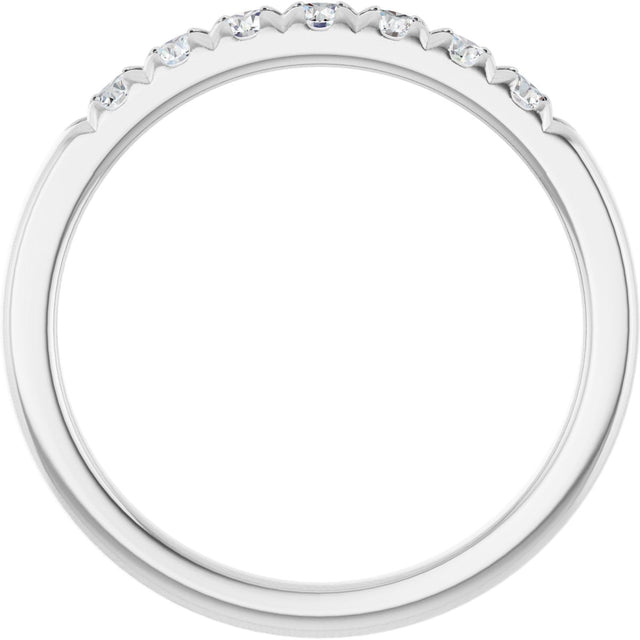 Platinum Round Natural Diamond French-Set Seven-Stone Anniversary Band – .03–1 CTW - view 2