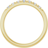 14K Gold Round Natural Diamond French-Set Seven-Stone Anniversary Band – 1/4–7/8 CTW - Yellow Gold - view 2