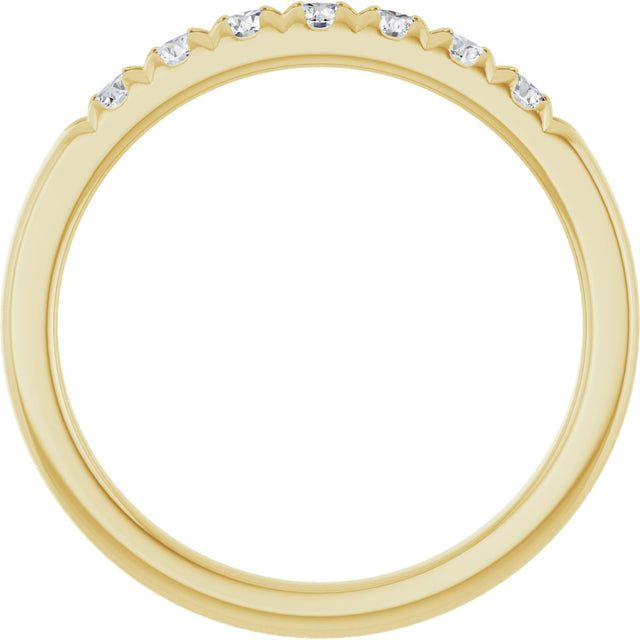 14K Gold Round Natural Diamond French-Set Seven-Stone Anniversary Band – 1/4–7/8 CTW - Yellow Gold - view 2