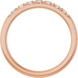14K Gold Round Natural Diamond French-Set Seven-Stone Anniversary Band – 1/4–7/8 CTW - Rose Gold - view 2