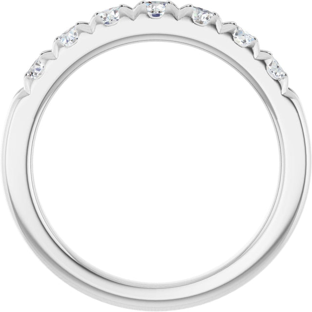 Platinum Round Lab-Grown Diamond French-Set Seven-Stone Anniversary Band – .03–1 1/8 CTW - view 2
