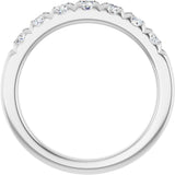 Platinum Round Natural Diamond French-Set Seven-Stone Anniversary Band – .03–1 CTW - view 2