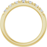 14K Gold Round Natural Diamond French-Set Seven-Stone Anniversary Band – 1/4–7/8 CTW - Yellow Gold - view 2