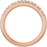 14K Gold Round Natural Diamond French-Set Seven-Stone Anniversary Band – 1/4–7/8 CTW - Rose Gold - view 2