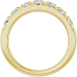 14K Gold Round Natural Diamond French-Set Seven-Stone Anniversary Band – 1 CTW - Yellow Gold - view 2