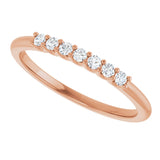 14K Gold Round Lab-Grown Diamond U-Prong Seven-Stone Anniversary Band – 1.7 mm Stones - Rose Gold - view 5